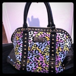 Betsey Johnson Pastel Cheetah Print Weekender Bag